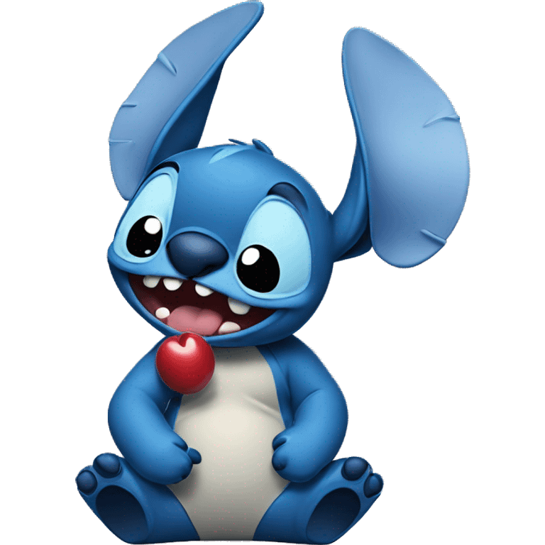 Stitch blowing a kiss emoji