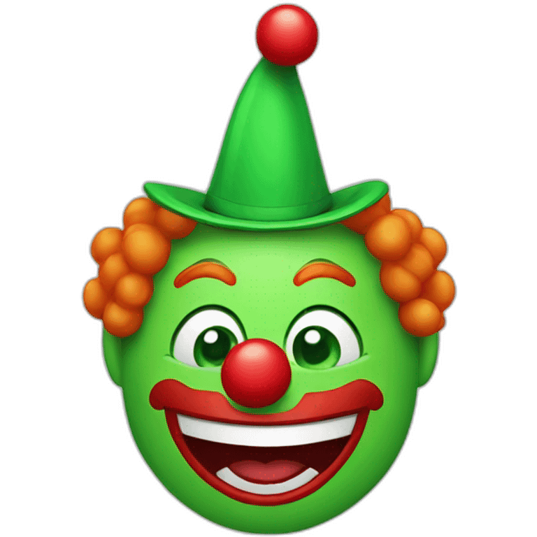 green happy clown emoji