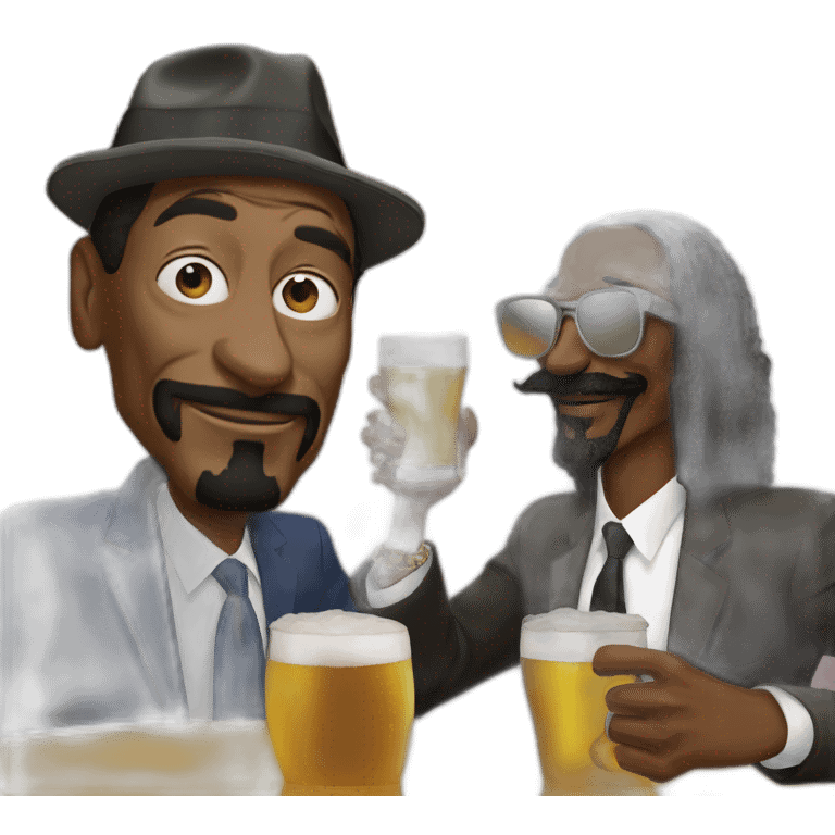 snoop dogg having a beer with Sarkozy emoji