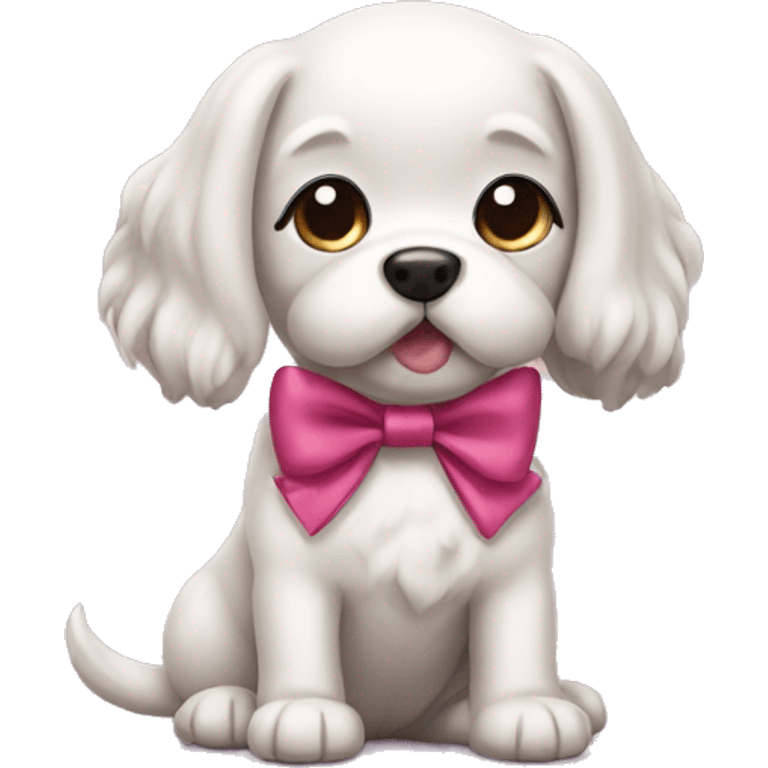 cute dog with a bow emoji