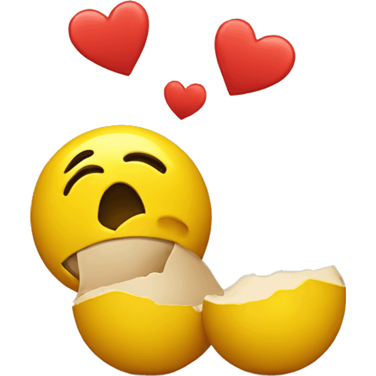 yellow ball in love emoji