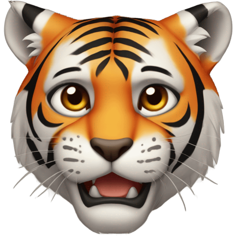 Orange tiger with white stripes emoji