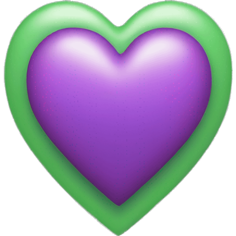 Green purple pink heart  emoji