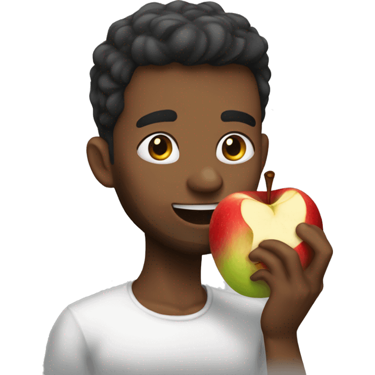 Artem eating apple emoji