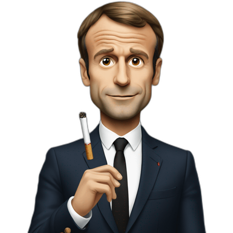 Emmanuel Macron avec une cigarette emoji