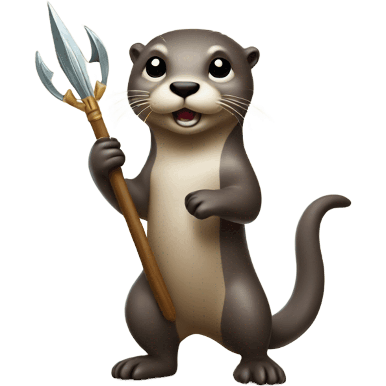 Otter holding trident emoji