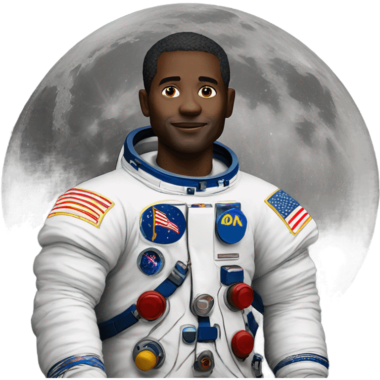 Black man on the moon  emoji