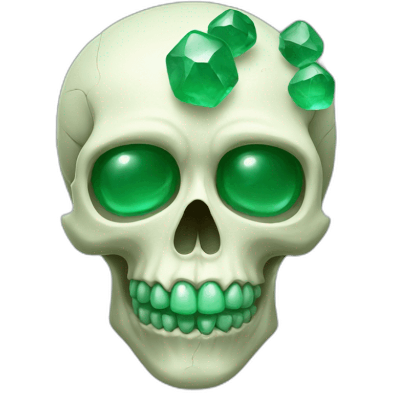 skull with jade stones emoji