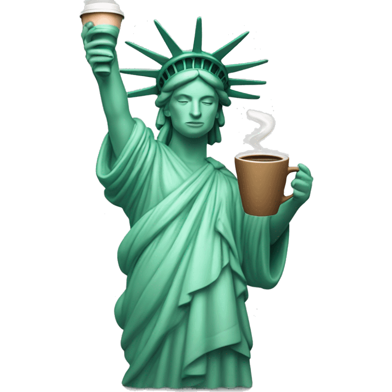 statue of liberty drinking coffee emoji