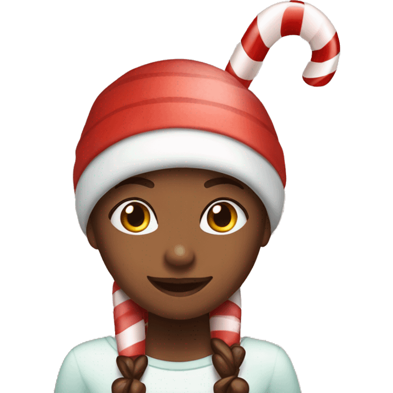 Girl and candy cane emoji