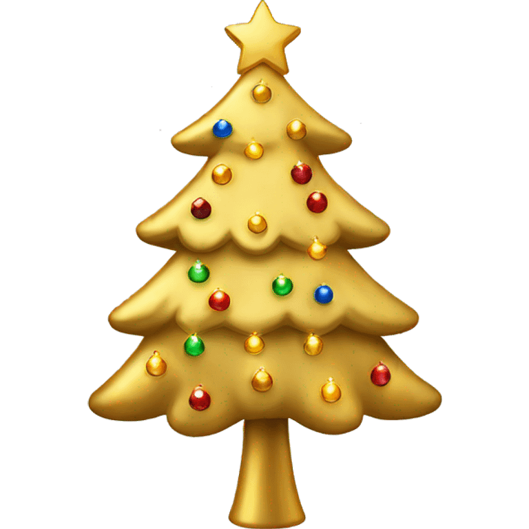 Golden christmas tree with Lights emoji