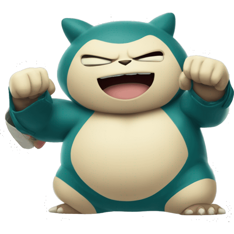 Pokémon snorlax doing Muai Thai emoji