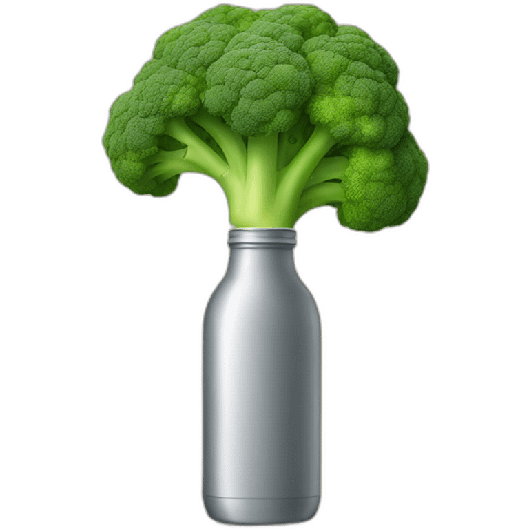 Broccoli with a bottle emoji