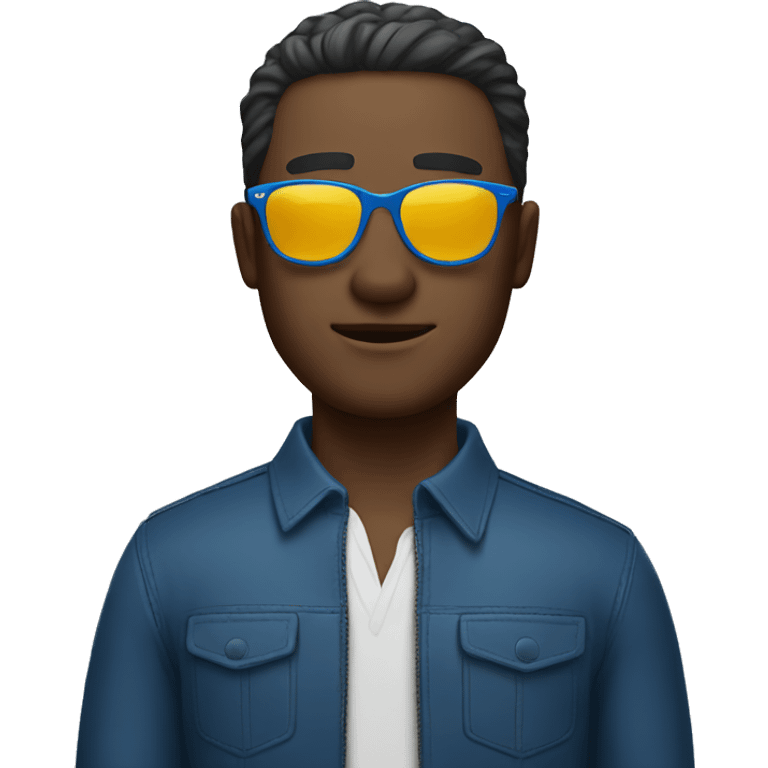 Man wearing blue sunglasses emoji