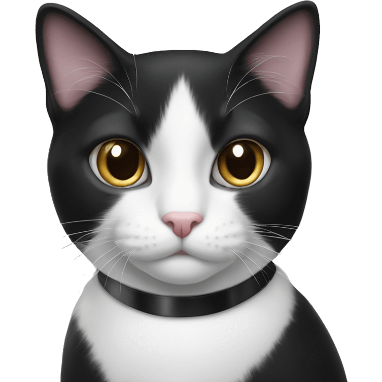 Black and white tuxedo cat emoji