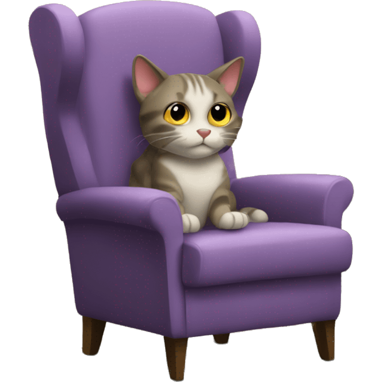 A cat sitting in a chair watching tv emoji