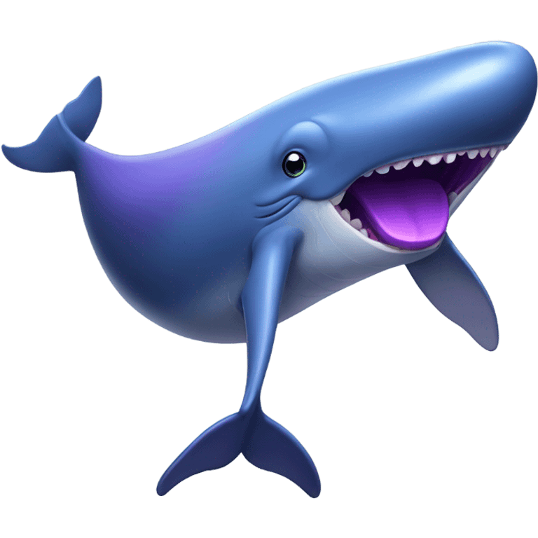 Blue whale purple, open mouth emoji