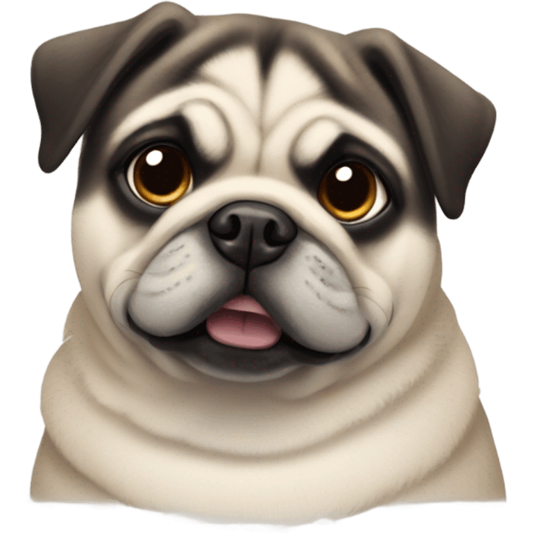 Pug riding husky emoji