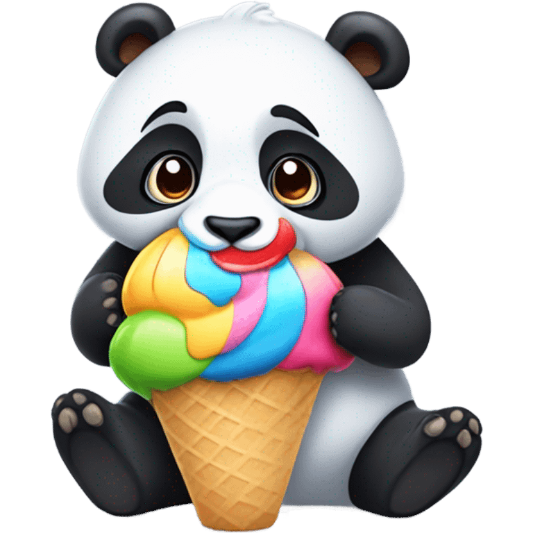 Panda eating ice cream emoji