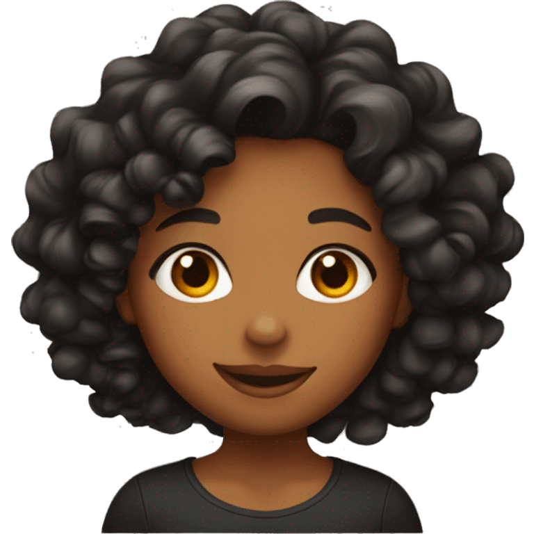 a girl with black and orange curls  emoji