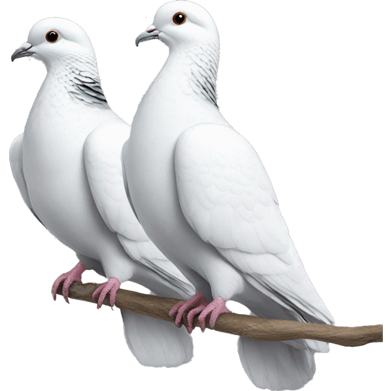 Pair Pigeon white colour  emoji