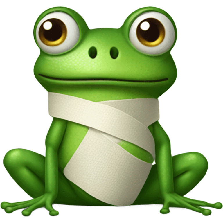 Frog with bandaged belly emoji