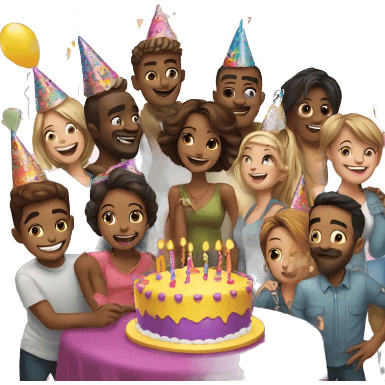 Superhappy birthday party emoji