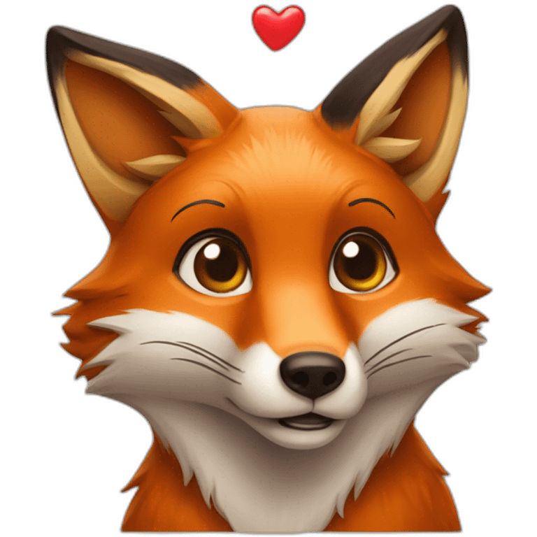 a fox with a heart emoji