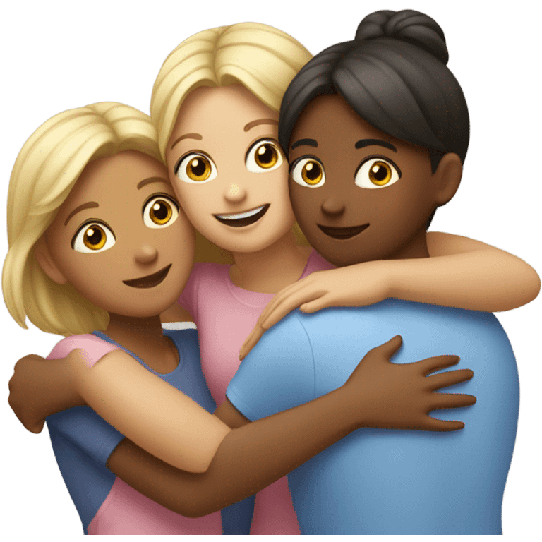 Four girls hugging emoji