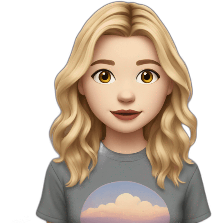 chloë grace moretz cartoon wearing tee emoji