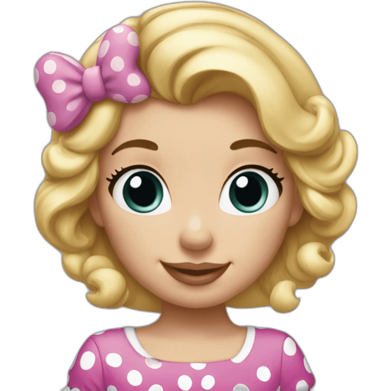 Minnie Mouse girl with blonde hair emoji