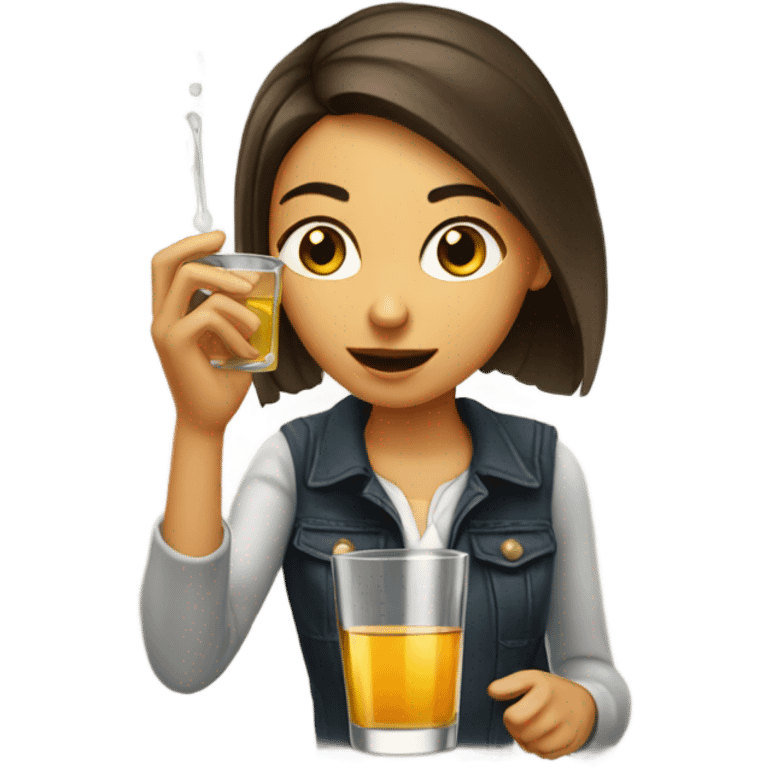 a girl taking a shot of tequila emoji