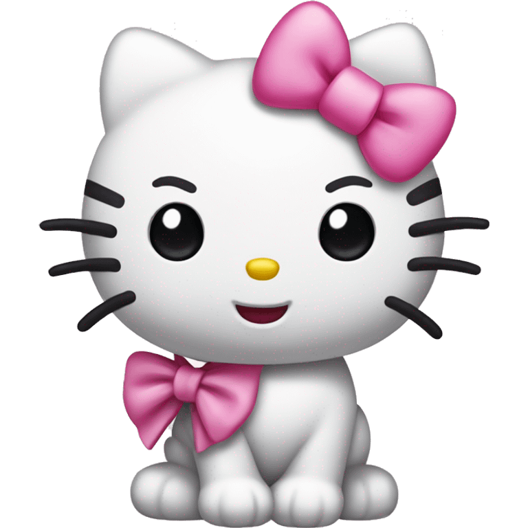 hello kitty with pink bow standing emoji