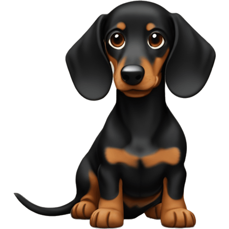 Dog kibble with a black an tan dachshund emoji