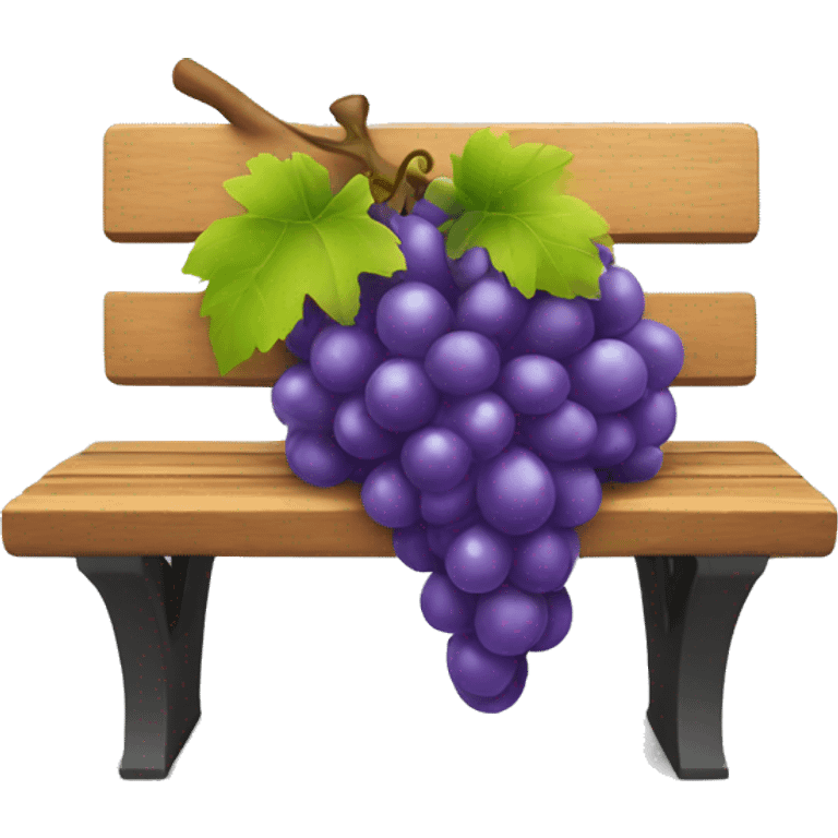 Grape sitting on a bench emoji