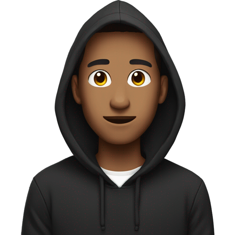 youtuber wearing black hoodie explaining something with moving hand side profile  emoji