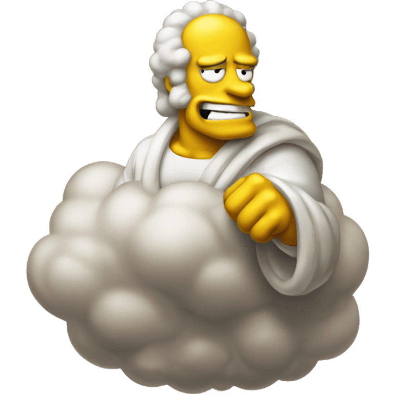 Abraham simpson style classical astrologer shakes fist at cloud emoji