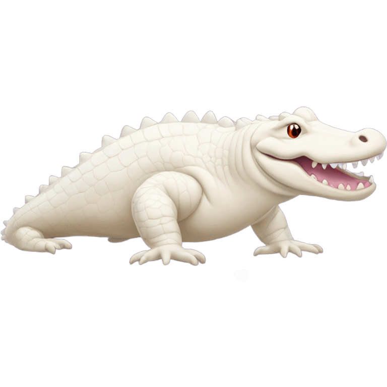 albino alligator full body with hearts above its head emoji