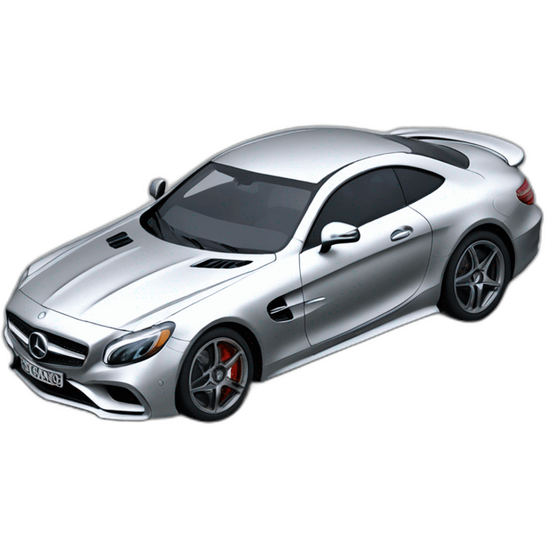 mercedes amg, silver，isometric view emoji