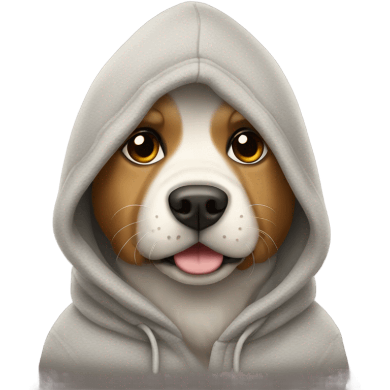 Dog wearing a hoodie emoji