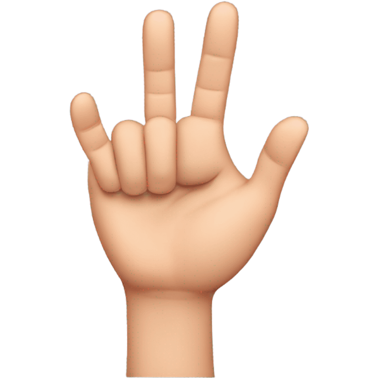 hand with 3 fingers up(thumb, index and pinky) and 2 fingers down(middle, ring) emoji