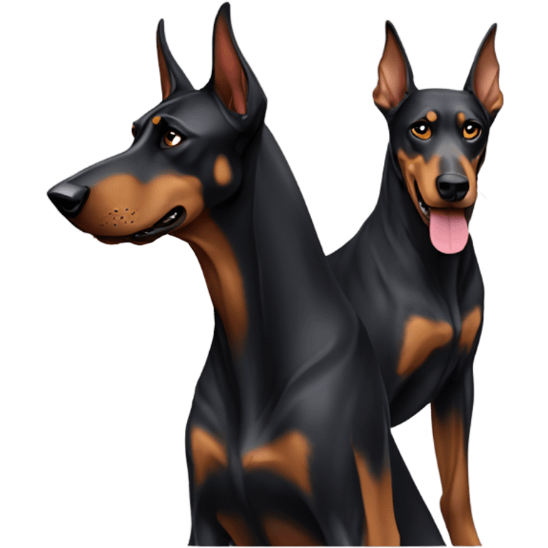 Doberman and wolf emoji