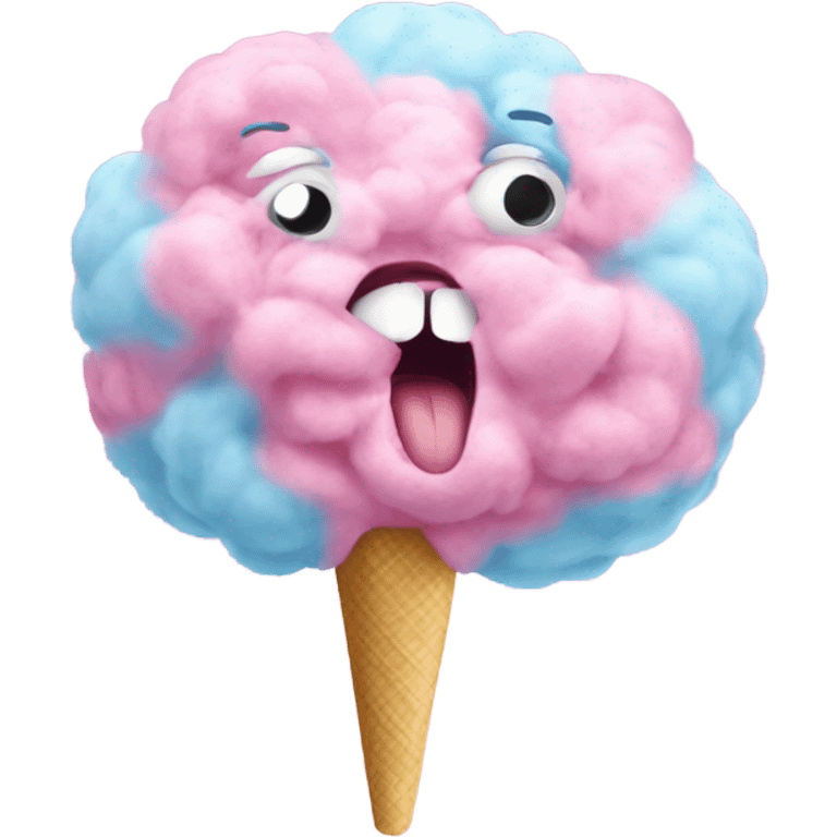 Cotton candy screaming emoji