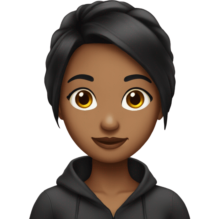 Black hair girl In love  emoji