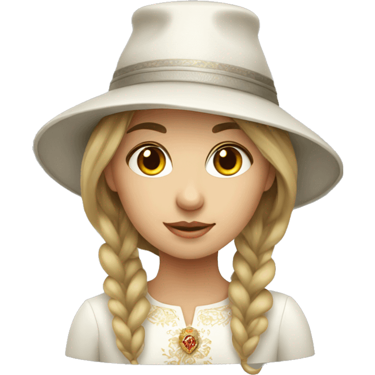 Russian girl wearing Russian hat emoji