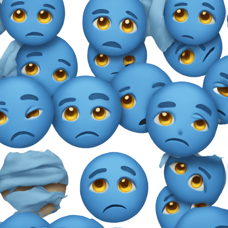 sad blue emoji face emoji