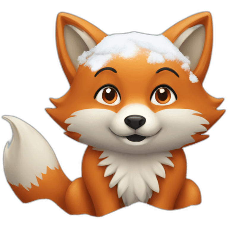 fox in snow emoji