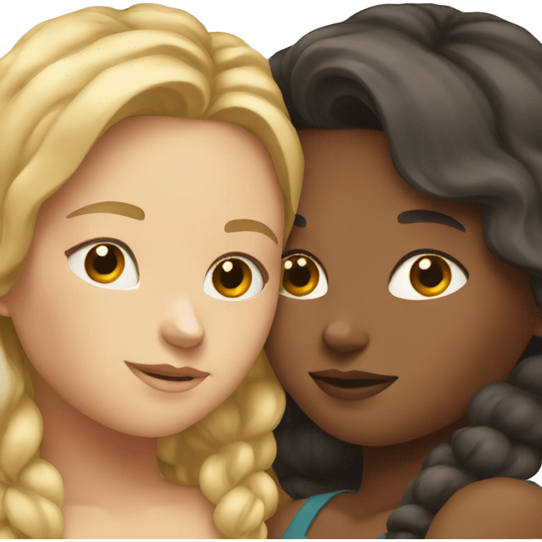 Two white girls cuddling  emoji