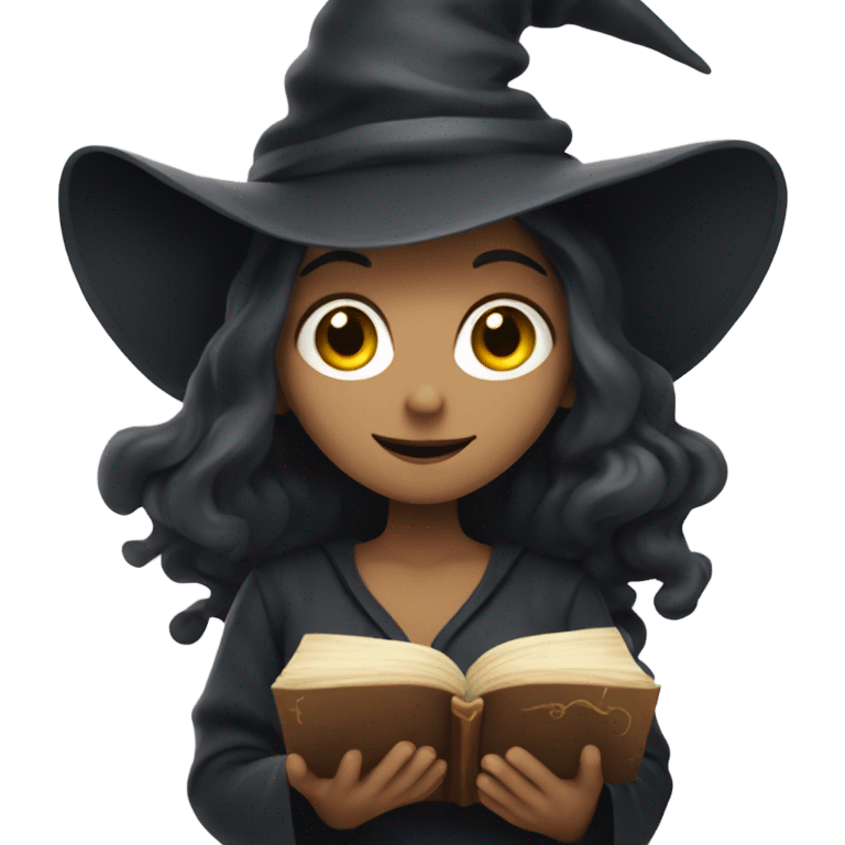 A witch with a book in her hand emoji