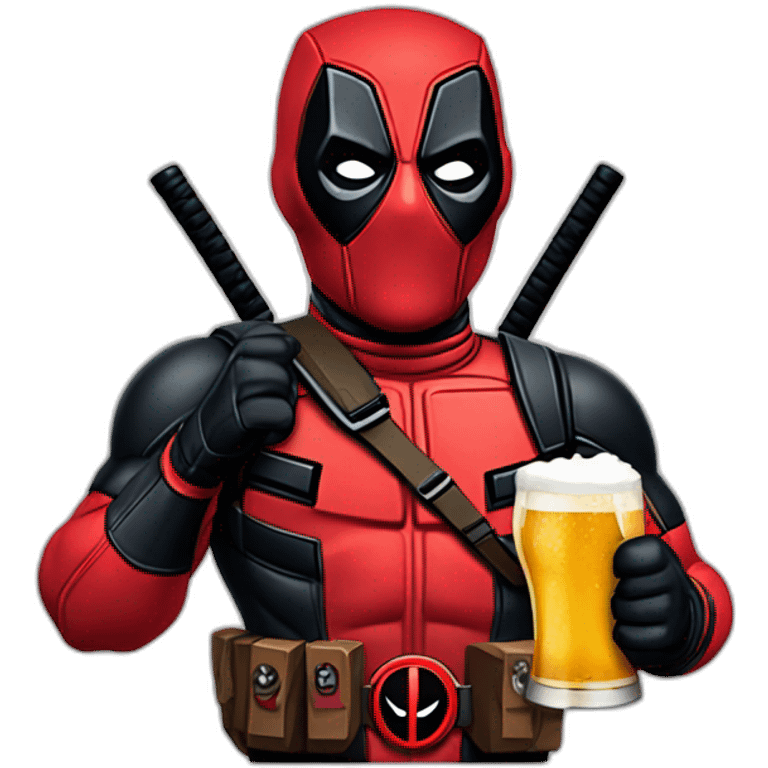 Deadpool tomando cervezas  emoji